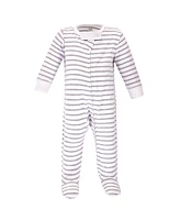 Touched by Nature Baby Boys Organic Cotton Zipper Sleep and Play 3pk, Gray Woodland, 6-9 Months