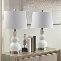 Streamdale Furniture Covey Curved Glass Table Lamp, Set Of 2