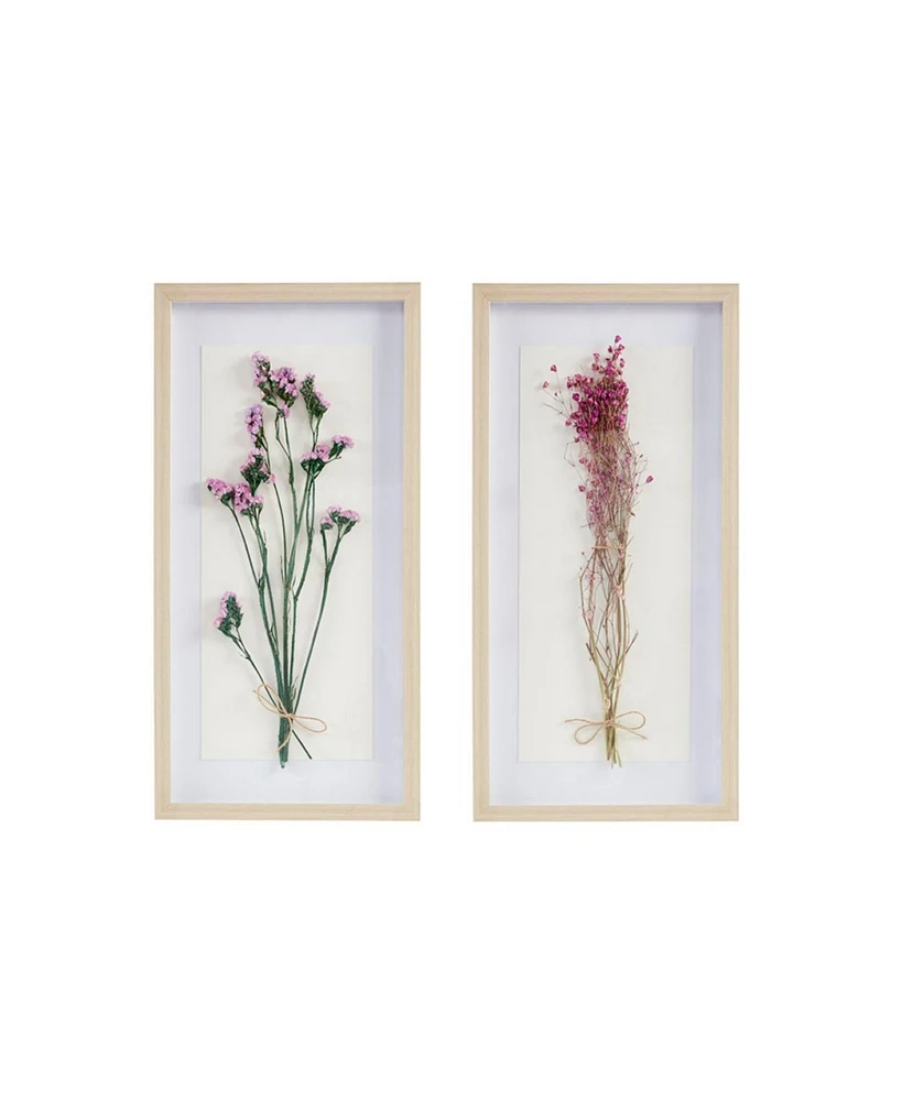 Streamdale Furniture Avant Garden Dried Flower 2-Piece Shadow Box Wall Decor Set