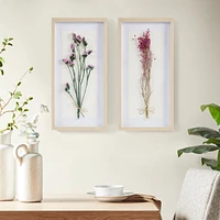 Streamdale Furniture Avant Garden Dried Flower 2-Piece Shadow Box Wall Decor Set