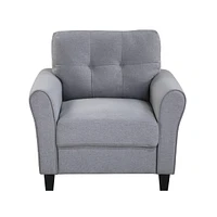 Streamdale Furniture 35" Modern Living Room Armchair Linen Upholstered Couch Furniture For Home Or Office - Light gray