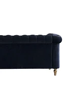 Simplie Fun Chesterfield Velvet Sofa 84.65 Inch For Living Room