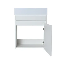 18" Floating Wall-Mounted Bathroom Vanity With Resin Sink & Soft-Close Cabinet Door