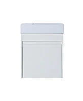 18" Floating Wall-Mounted Bathroom Vanity With Resin Sink & Soft-Close Cabinet Door