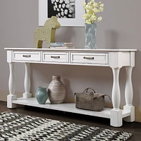 Streamdale Furniture 63" Wood Console Table with Drawers & Shelf