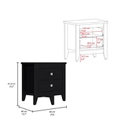 Streamdale Furniture Nightstand More, Two Shelves, Four Legs, Black Wengue Finish