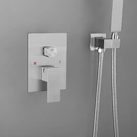 Ceiling Mounted Shower System Combo Set With Handheld And 16" Shower Head