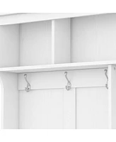 Modern White Hall Tree with Storage Space