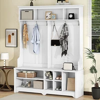 Streamdale Furniture Modern White Hall Tree with Storage Space