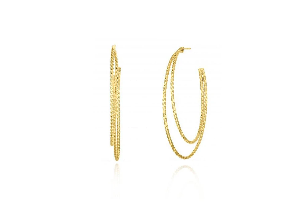 The Lovery Extra Large Double Hoop Earrings 14K Gold