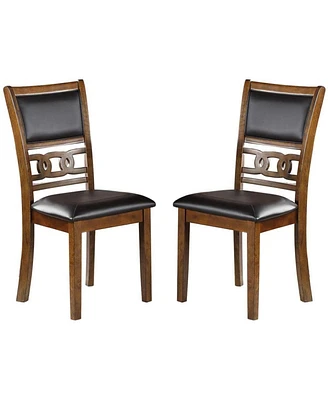 Simplie Fun Walnut Finish Dining Chairs Set of 2