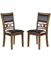 Simplie Fun Walnut Finish Dining Chairs Set of 2