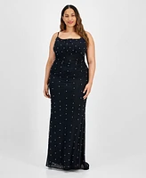 B Darlin Trendy Plus Emma Faux-Pearl Beaded Gown