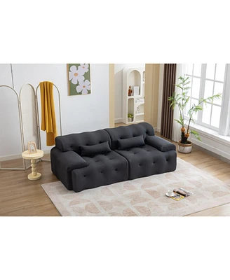 Simplie Fun Large Size 2 Seater Sofa, Pure Foam Comfy Sofa Couch, Modern Lounge Sofa For Living Room