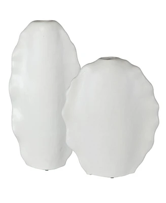 Uttermost Ruffled Waterfoul Vases, Set of 2