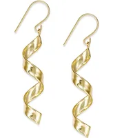 Swirl Drop Earrings in 10k Gold