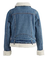 Jou Little & Big Girls Faux-Sherpa-Lining Denim Jacket