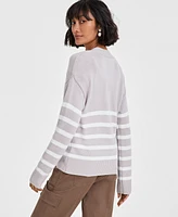 On 34th Women's V-Neck Striped Cardigan