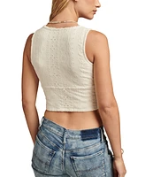 Lucky Brand Women's Schiffly Embroidered Corset Top