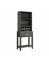 Simplie Fun Wine Cabinet Distressed Grey
