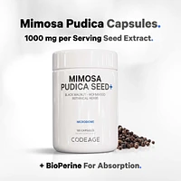 Codeage Mimosa Pudica Seed Capsules - Mimosa Pudica Seeds Supplement - Black Walnut, Cloves, Vidanga, Neem, BioPerine - All in One