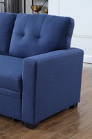 Streamdale Furniture Upholstered Pull Out Sectional Sofa With Chaise