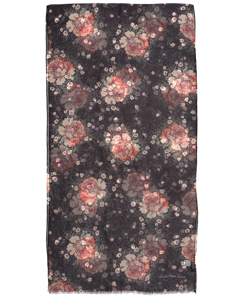 Lauren Ralph Lauren rose floral oblong scarf