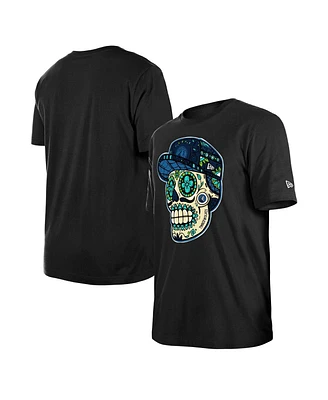 New Era Men's and Women's Black Minnesota Timberwolves Sugar Skull T-Shirt