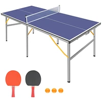 Portable 6FT Table Tennis Set with Paddles & Balls