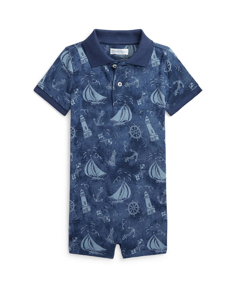 Polo Ralph Lauren Baby Boys Nautical-Print Cotton Mesh Shortall