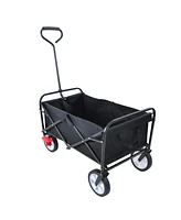 Streamdale Furniture Folding Wagon Garden Shopping Beach Cart (Black)