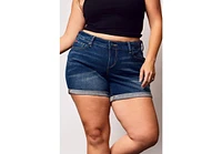 Slink Jeans Plus Denim Rolled Shorts