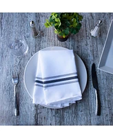 Arkwright Home Mariposa Bistro Dinner Napkins (12 Pack), 18x22, Soft Spun Polyester, Striped Color Options