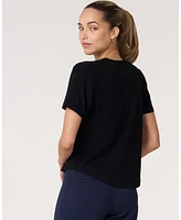 Rebody Active Women's Essentials V Neck Short Sleeve Top