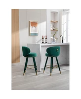 Streamdale Furniture Set of 2 Solid Wood Counter Height Bar Stools