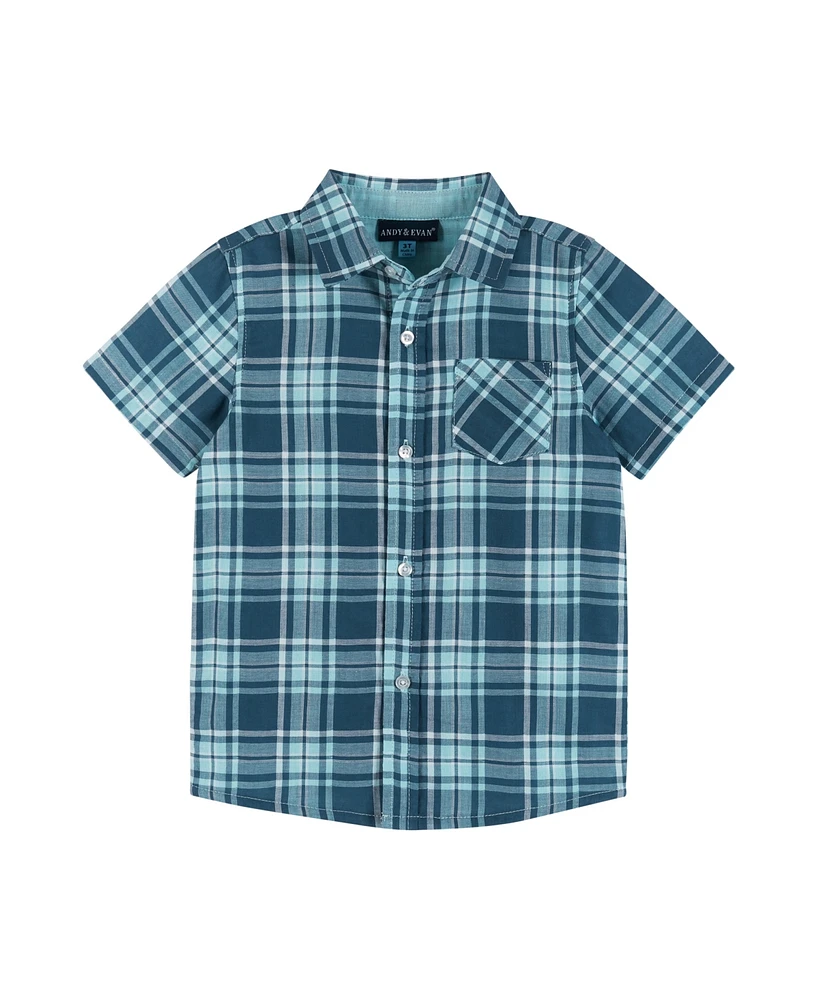 Andy & Evan Toddler Boys / Blue Plaid Buttondown Shirt
