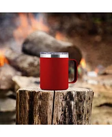 12 oz Insulated Coffee Mug with Lid - Stainless Steel Camping Tumbler Handle