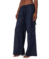 Edikted Women's Bristol Linen Look Cargo Pants