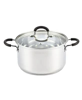 Cook N Home Stockpot Sauce Pot Casserole Pan Saucier Induction With Lid Professional Stainless Steel 3 Quart , Dishwasher Safe Stay