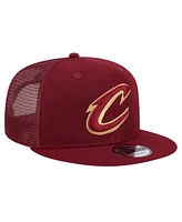 New Era Men's Wine Cleveland Cavaliers Evergreen Meshback 9FIFTY Snapback Hat