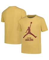 Jordan Big Boys and Girls Gold Cleveland Cavaliers Essential Jumpman Logo T-Shirt