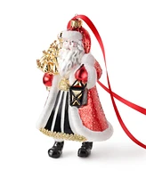 Holiday Lane Royal Holiday Black and Red Santa Ornament, Created for Macy's