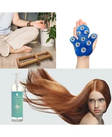 Pursonic Relaxation Gift Bundle: Palm Shaped Massage Glove, Wooden Foot Massager, and Fractionated Coconut Oil