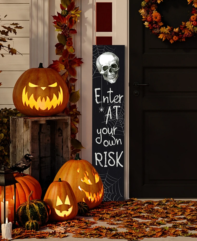 Northlight 36" Enter at Your Own Risk Wooden Halloween Porch Board Sign Decoration