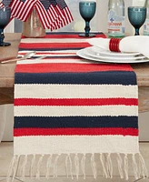 Saro Lifestyle American Dream Stripe Table Runner, 16"x72"