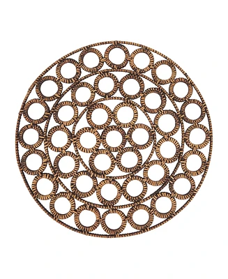 Saro Lifestyle Rustic Rattan Loop Placemat Set of 4,15"x15"