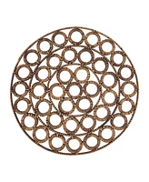 Saro Lifestyle Rustic Rattan Loop Placemat Set of 4,15"x15"