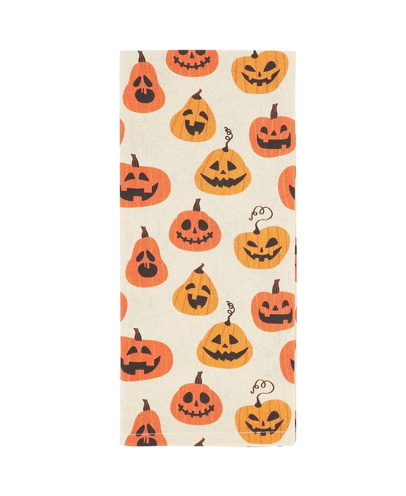 Saro Lifestyle Spice of Fall Pumpkin Kitchen Towel Set of 4,18"x28"