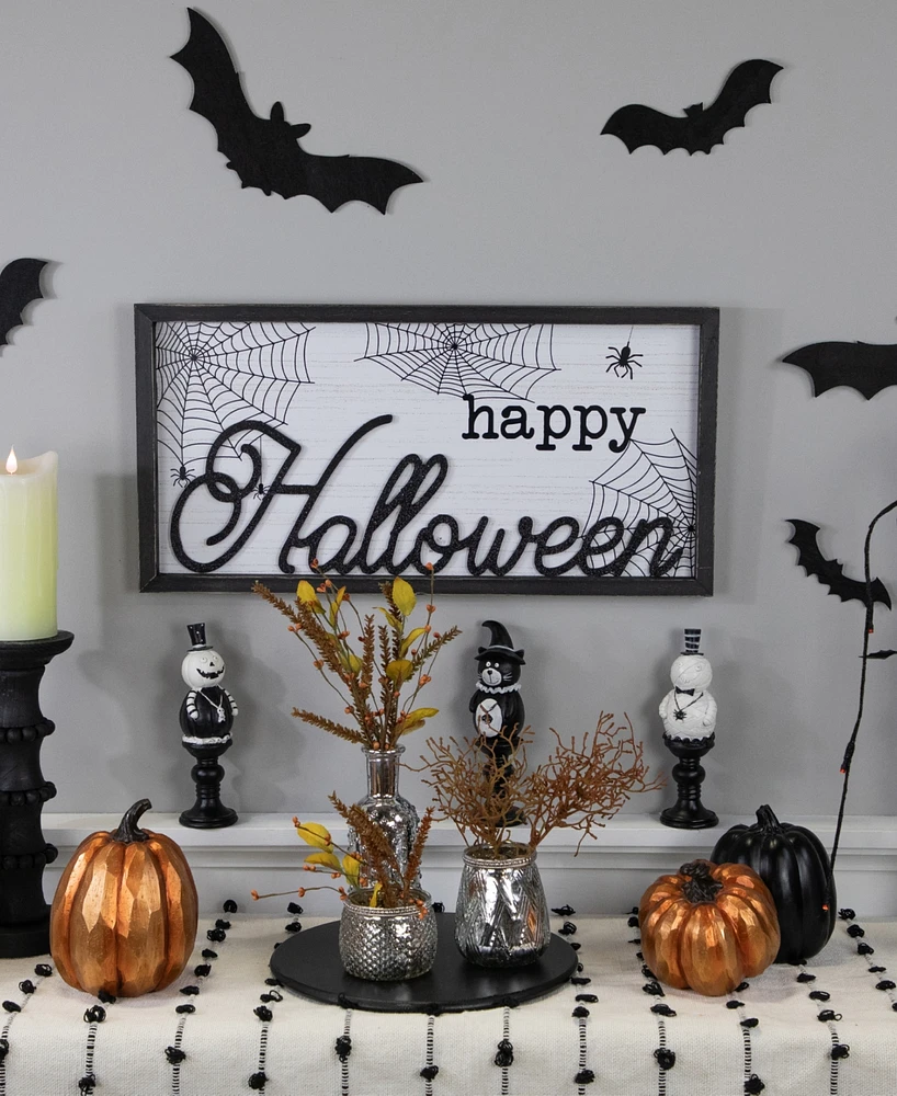 Northlight 23.5" Happy Halloween Spider Web Wall Sign