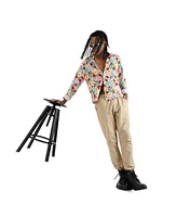Campus Sutra Men's EcoLiva Artistic Botanical Cluster Shirt